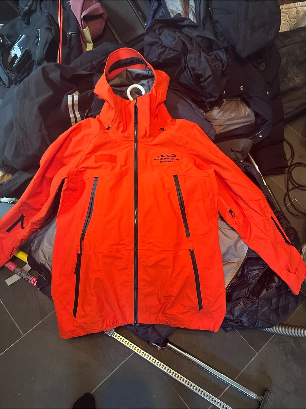The North Face Men’s Bright Orange Ski & Snow Jacket with Hood